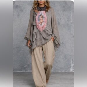 Pink Lace Angel Design Shabby chic jabot